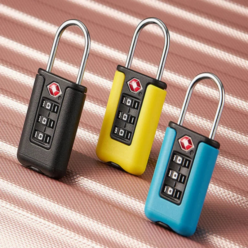 Black 3-Digit Code Padlock, Travel Luggage Combination Lock, Portable Suitcase Security Password Lock for Backpack Baggage