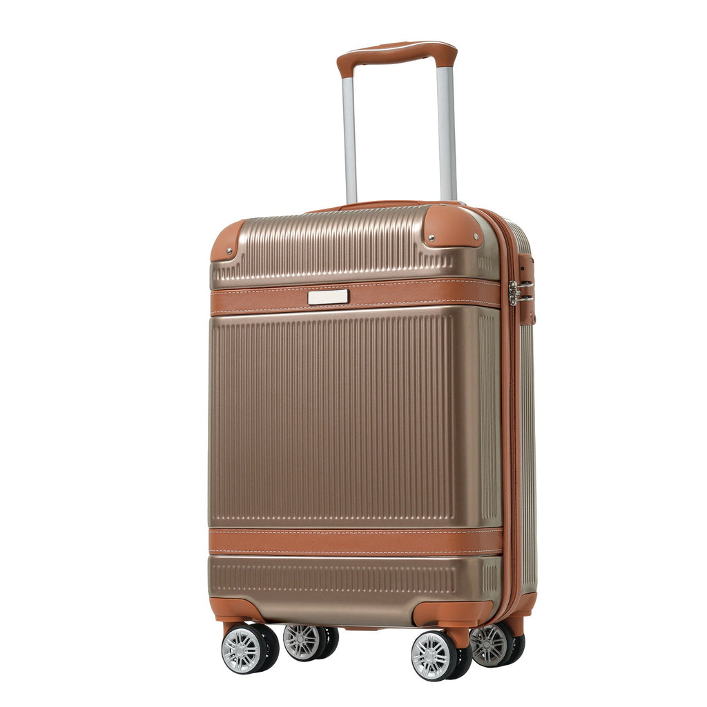 3-Piece 20-Inch ABS Carry-On Luggage Set with Duffel, Toiletry Bag and
