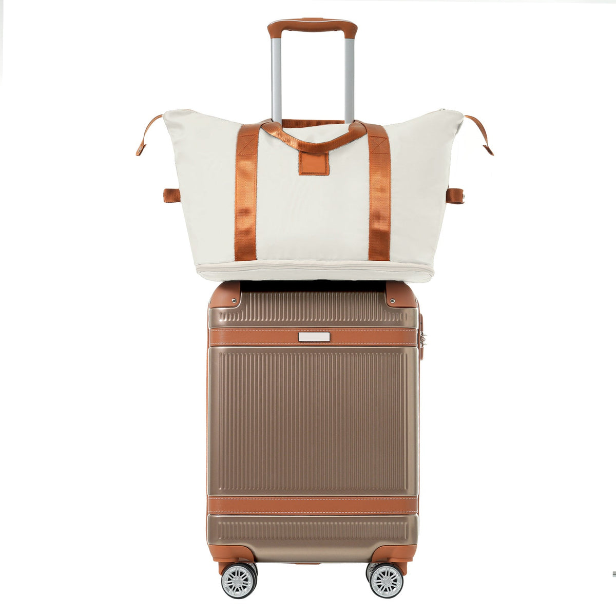 3-Piece 20-Inch ABS Carry-On Luggage Set with Duffel, Toiletry Bag and