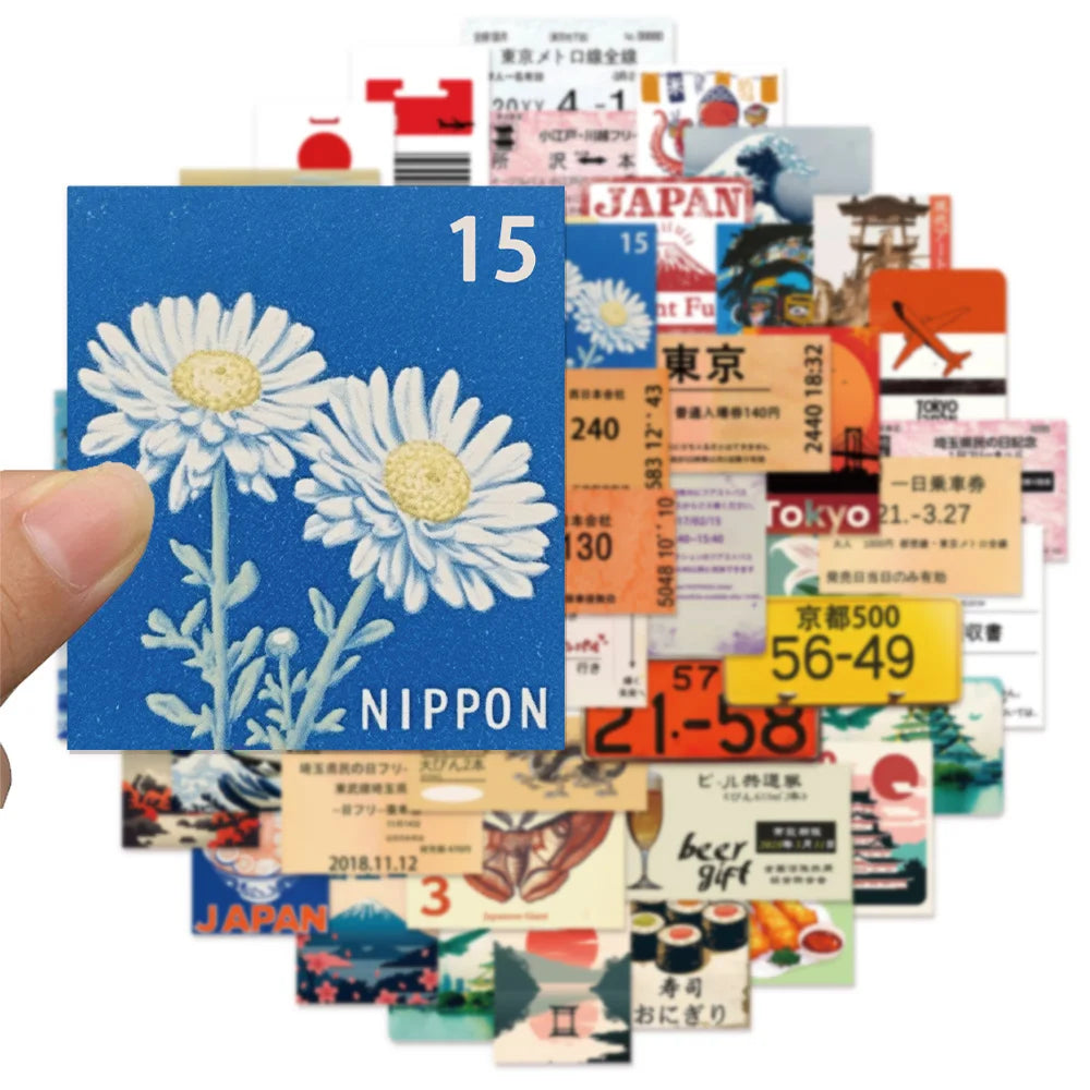 50PCS Japanese Travel Culture Creative Japanese Stickers Luggage Notebook Skateboard Speaker Waterproof Stickers