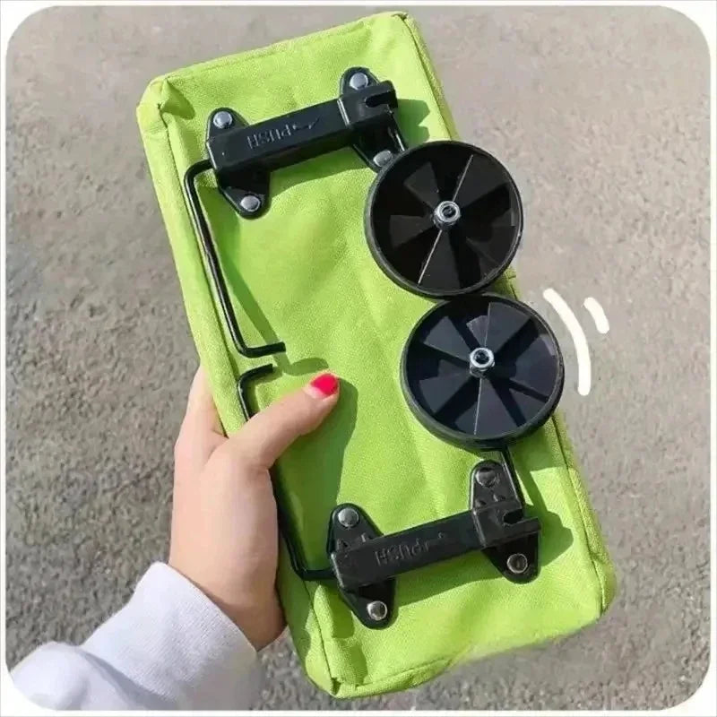Folding Shopping Cart With Wheels Backpack Trolley Collapsible Hand Truck For Grocery Travel Luggage