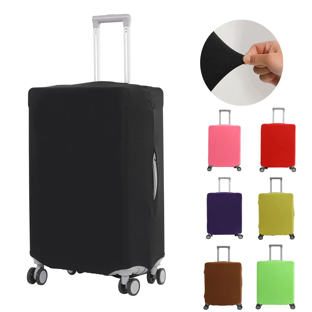 Solid Color Elastic Luggage Protective Cover Wear Resistant Suitcase Dust Cover Suitable for 18-28 Inch Travel Suitcases