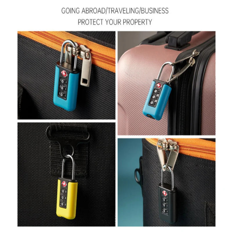 Black 3-Digit Code Padlock, Travel Luggage Combination Lock, Portable Suitcase Security Password Lock for Backpack Baggage