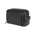 K0025AB | Beauty Case with side handle in genuine full grain leather with light grain - Black color. Zipper closure, Dimensions: 25 x 16 x 12 cm. Packaging: Tnt bag