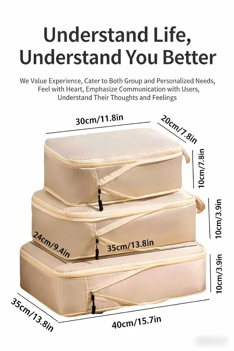 HOMEFISH 3Pcs/Set Travel Compressible Packing Multifunction Travel