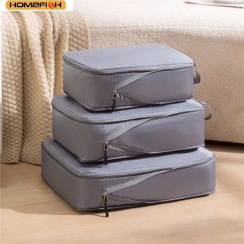 HOMEFISH 3Pcs/Set Travel Compressible Packing Multifunction Travel