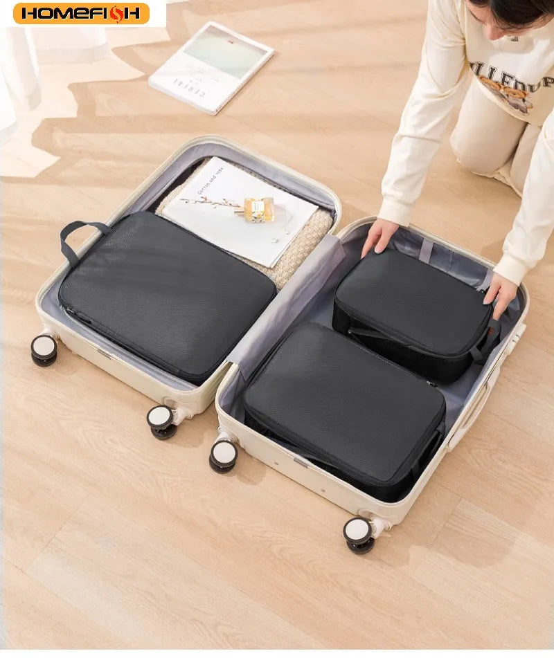 HOMEFISH 3Pcs/Set Travel Compressible Packing Multifunction Travel