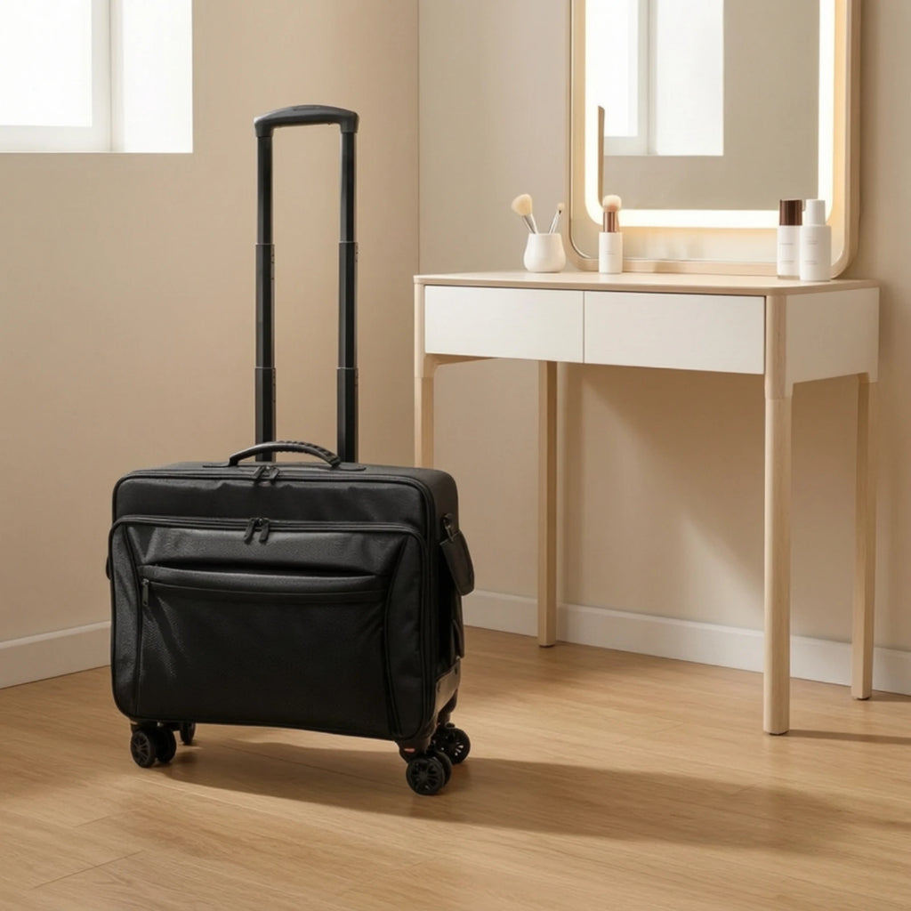 Rolling Makeup Case Hard-Sided Makeup Case with Wheels Cosmetic
