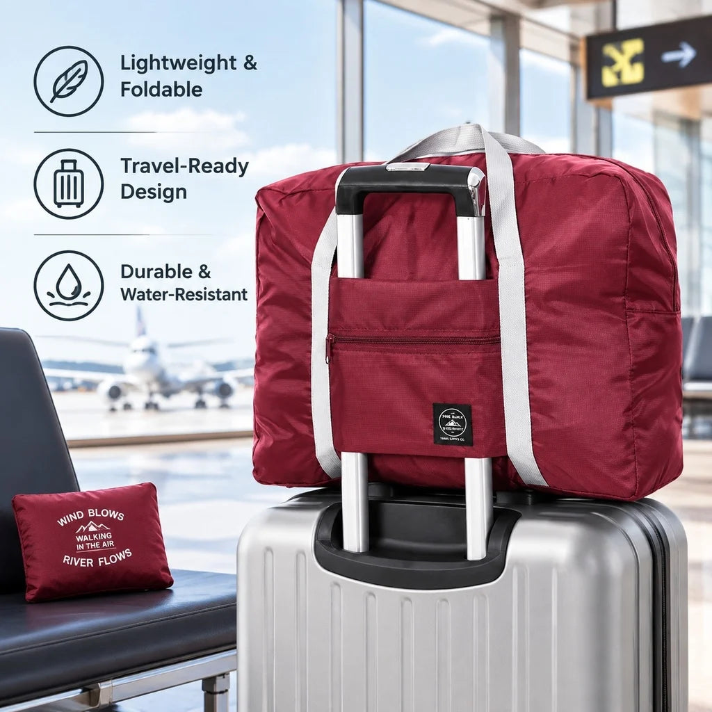 Foldable Travel Duffel Bag for Airlines Carry on Bag for Women and