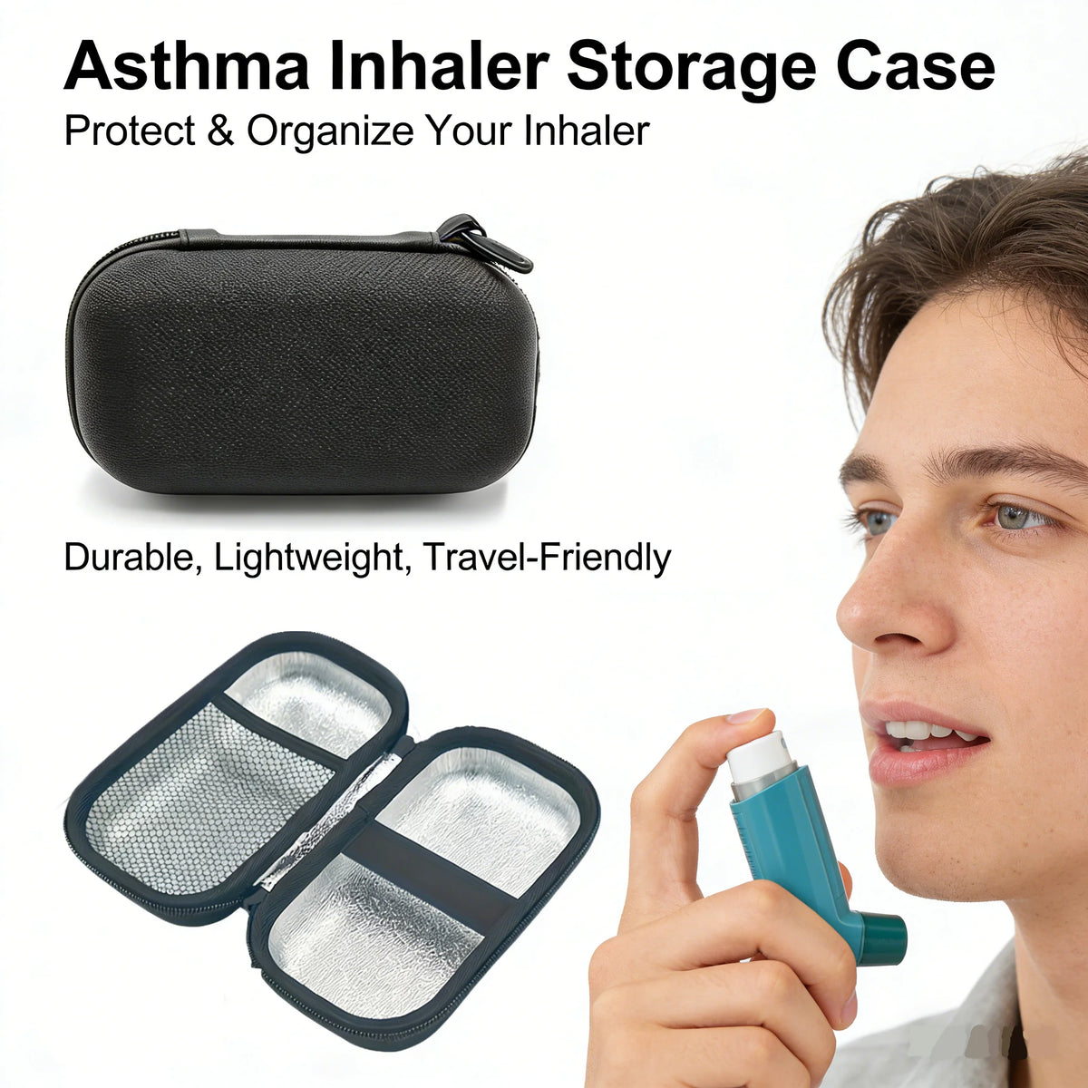 1pc Asthma Inhaler Travel Case ，Portable Nebulizer Case/bag , Includes