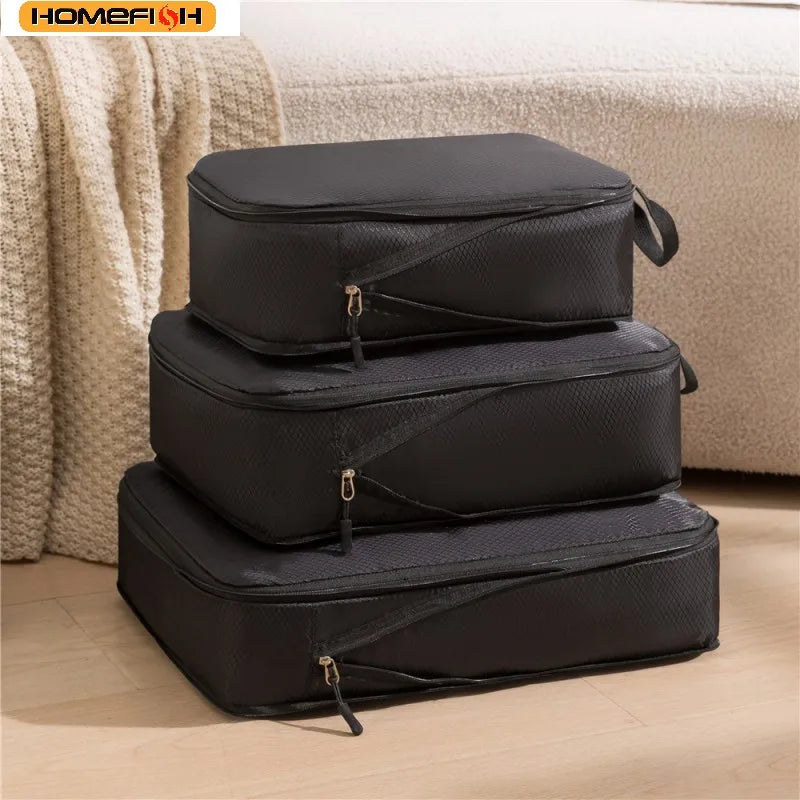 HOMEFISH 3Pcs/Set Travel Compressible Packing Multifunction Travel