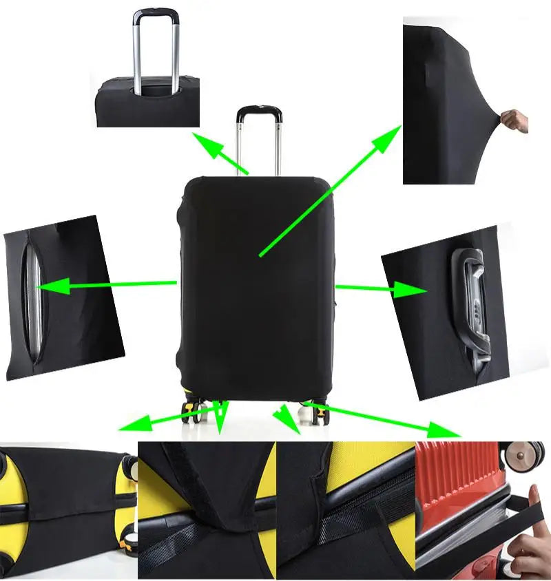 Solid Color Elastic Luggage Protective Cover Wear Resistant Suitcase Dust Cover Suitable for 18-28 Inch Travel Suitcases