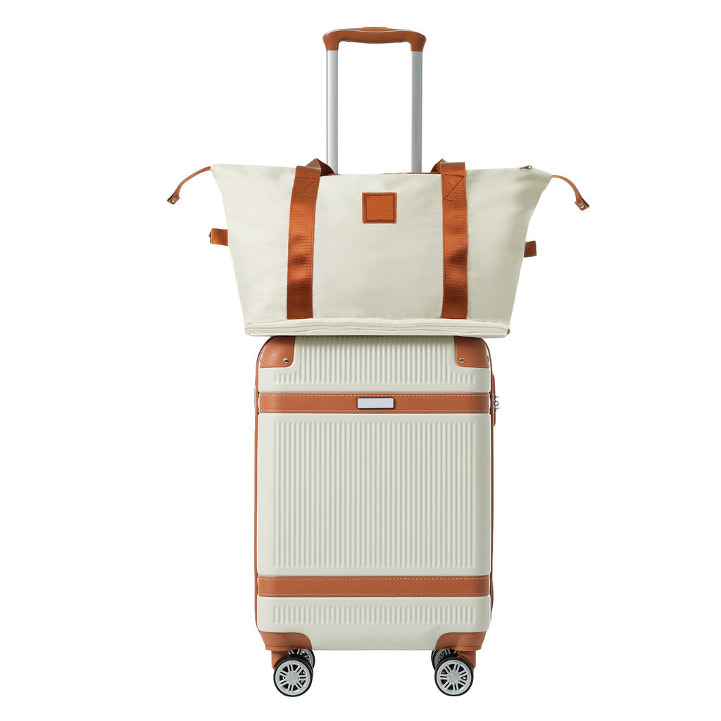 3-Piece 20-Inch ABS Carry-On Luggage Set with Duffel, Toiletry Bag and