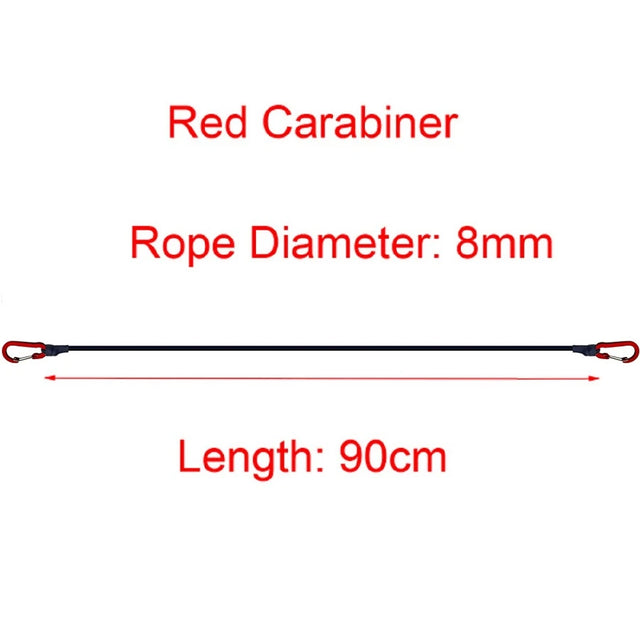 30-210cm 8mm Packing Ropes Outdoor Elastic Bungee Cords with Red Hooks Stretch Lightweight for Bikes Car Luggage Roof Rack Strap