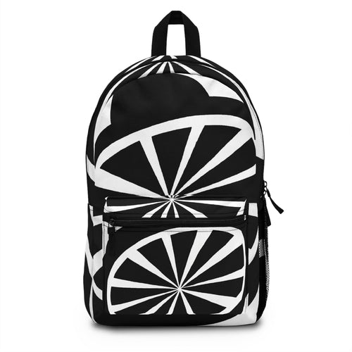 Backpack - Large Water-resistant Bag - Black and White Geometric