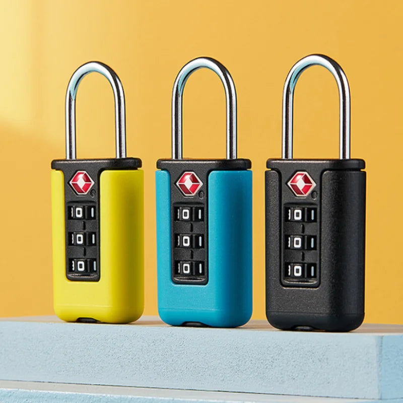 Black 3-Digit Code Padlock, Travel Luggage Combination Lock, Portable Suitcase Security Password Lock for Backpack Baggage