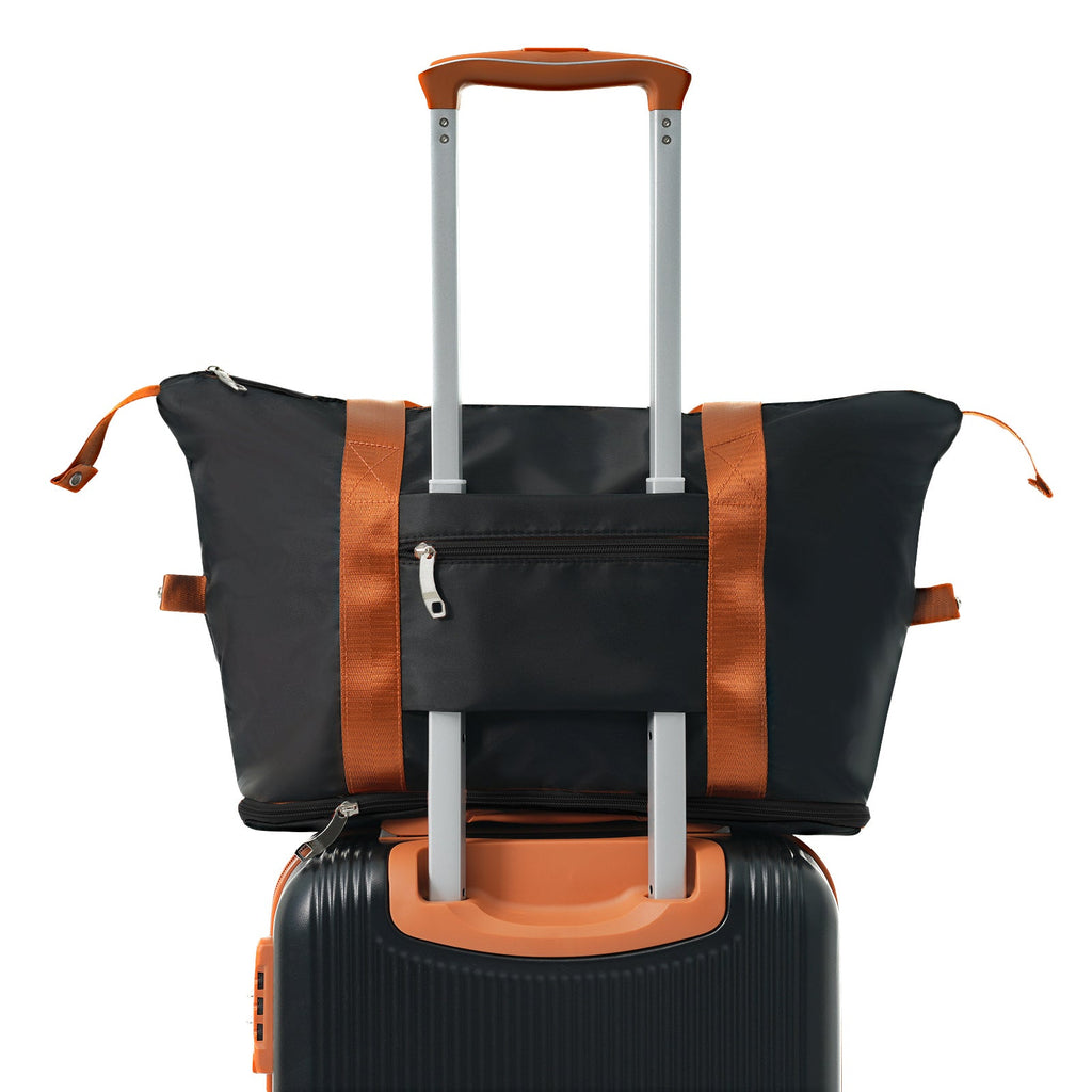 3-Piece 20-Inch ABS Carry-On Luggage Set with Duffel, Toiletry Bag and