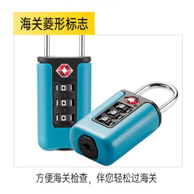 Black 3-Digit Code Padlock, Travel Luggage Combination Lock, Portable Suitcase Security Password Lock for Backpack Baggage