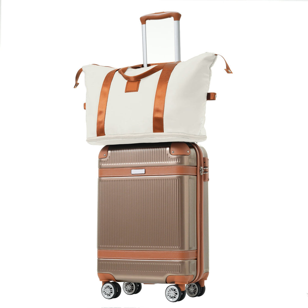 3-Piece 20-Inch ABS Carry-On Luggage Set with Duffel, Toiletry Bag and