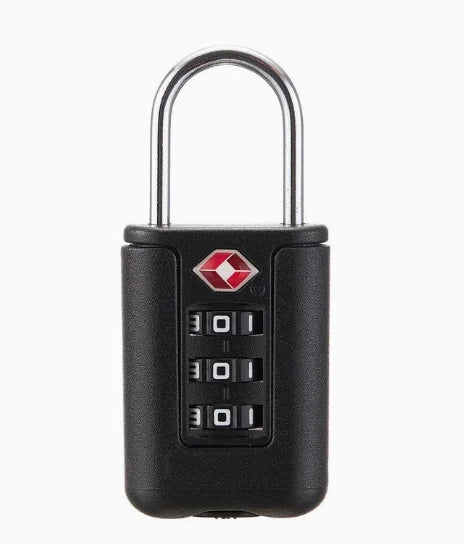 Black 3-Digit Code Padlock, Travel Luggage Combination Lock, Portable Suitcase Security Password Lock for Backpack Baggage